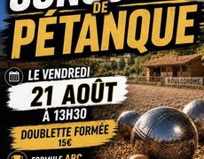Concours en Doublette le 21 août 2026 - Riotord - 43220