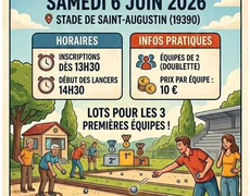 Concours en Doublette le 6 juin 2026 - Saint-Augustin - 19390