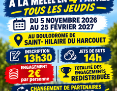 Concours en Doublette à la mêlée le 5 novembre 2026 - Saint-Hilaire-du-Harcouët - 50600