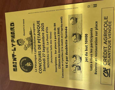 Concours en Doublette le 27 septembre 2025 - Saint-Lyphard - 44410