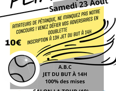 Concours en Doublette le 23 août 2025 - Salon-la-Tour - 19510
