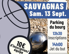 Concours en Doublette le 13 septembre 2025 - Sauvagnas - 47340