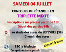 Concours en Triplette Mixte le 4 juillet 2026 - Seyssuel - 38200