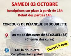 Concours de pétanque Ouvert à tous - Seyssuel