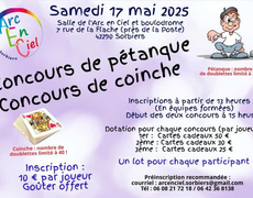 Concours en Doublette le 17 mai 2025 - Sorbiers - 42290