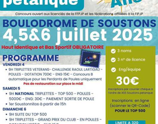 Concours en Triplette le 5 juillet 2025 - Soustons - 40140