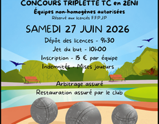 Concours en Triplette le 27 juin 2026 - ST MARCEL