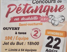 Concours en Doublette le 22 août 2025 - Theix - 56450