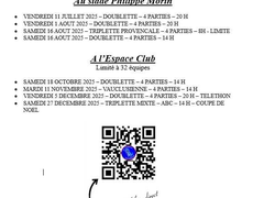 Concours en Doublette le 1 août 2025 - Thouars - 79100