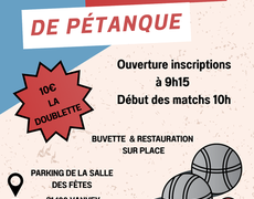 Concours en Doublette le 29 mai 2025 - Vanvey - 21400