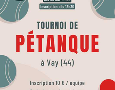 Concours en Doublette le 5 juillet 2025 - Vay - 44170