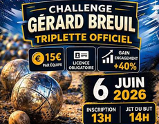 Concours en Triplette le 6 juin 2026 - VERCINGETORIX