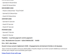 Concours en Triplette le 27 janvier 2026 - Vezin-le-Coquet - 35132