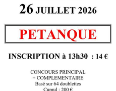 Concours en Doublette le 26 juillet 2026 - Ville-sur-Jarnioux - 69640