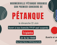 Concours en Triplette le 22 juin 2025 - Warmeriville - 51110