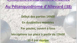 Concours en Doublette le 8 septembre 2024 - Allevard - 38580