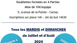 Concours en Doublette le 2 juillet 2024 - Carnac - 56340