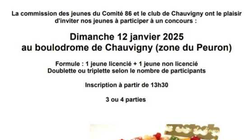 Concours en Doublette le 12 janvier 2025 - Chauvigny - 86300