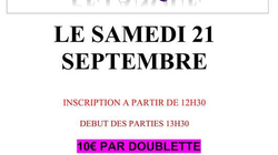 Concours en Doublette le 21 septembre 2024 - Le Bardon - 45130