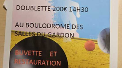 Concours en Doublette le 9 novembre 2024 - Les Salles-du-Gardon - 30110