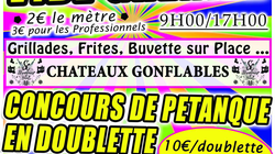 Concours en Doublette le 16 juin 2024 - Saint-Hilaire-les-Places - 87800