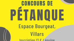 Concours en Doublette le 27 septembre 2024 - Villars - 42390