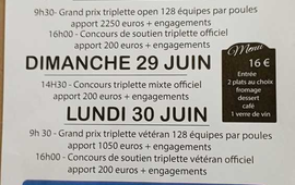 Concours de pétanque Ouvert à tous en Triplette le 30 juin 2025 - Golfech - Tarn-et-Garonne - 82