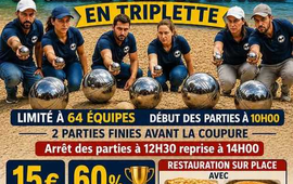 Concours de pétanque Officiel en Triplette le 14 août 2026 - Lieu à définir (66) - Pyrénées Orientales - 66