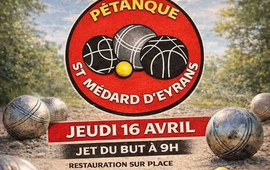 Concours de pétanque Officiel Vétéran en Triplette le 16 avril 2026 - Lieu à définir (33) - Gironde - 33
