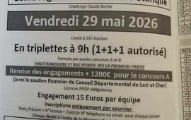 Concours de pétanque Officiel Vétéran en Triplette le 29 mai 2026 - Lieu à définir (41) - Loir-et-Cher - 41