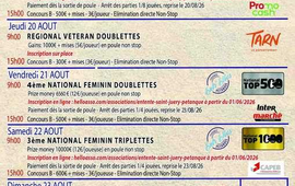 Concours de pétanque Officiel Vétéran en Triplette le 19 août 2026 - Lieu à définir (81) - Tarn - 81