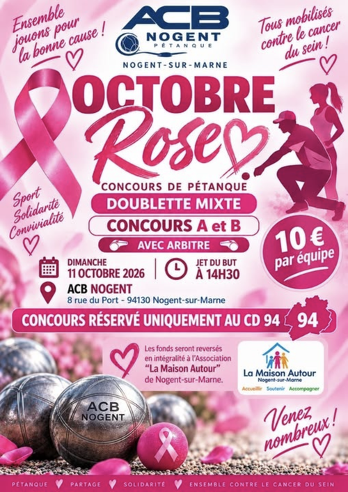 Concours de pétanque en Doublette Mixte - Départemental - ACB NOGENT