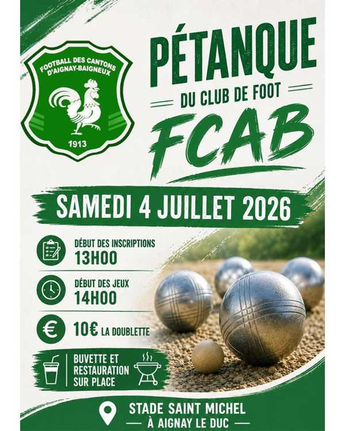 Concours de pétanque en Doublette - Aignay-le-Duc