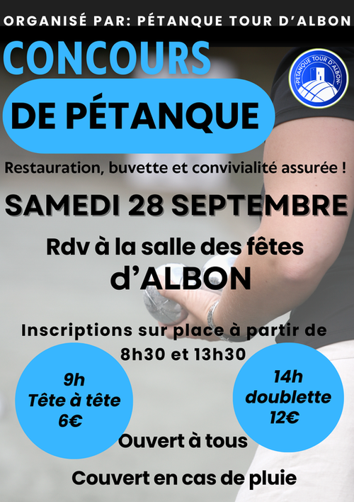 Concours de pétanque en Doublette - Albon