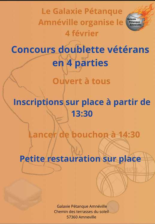 Concours de pétanque en Doublette - Amnéville