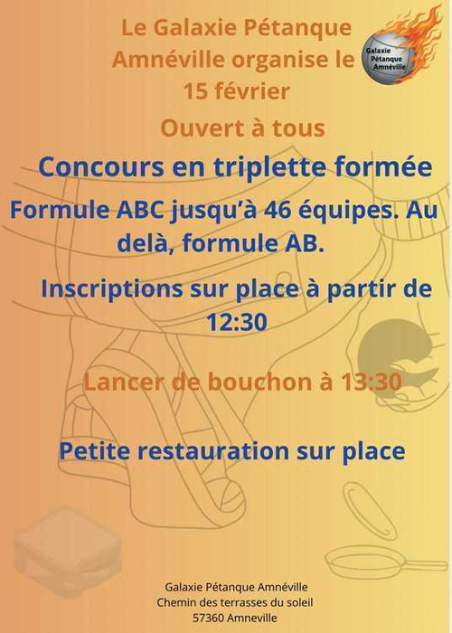 Concours de pétanque en Triplette - Amnéville