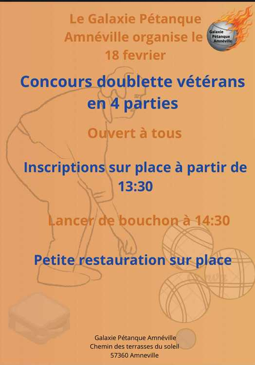 Concours de pétanque en Doublette - Amnéville