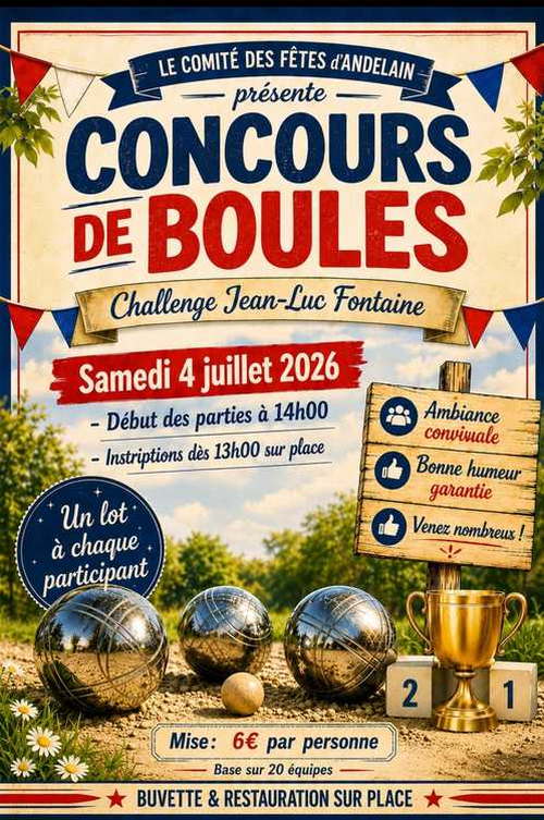Concours de pétanque en Doublette - Andelain