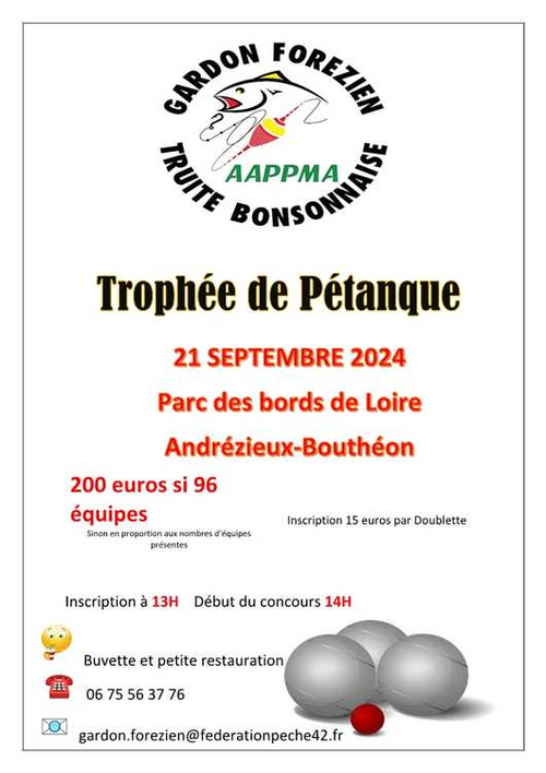 Concours de pétanque en Doublette - Andrézieux-Bouthéon