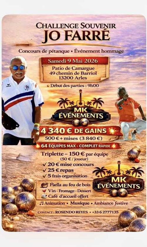 Concours de pétanque en Triplette - Arles