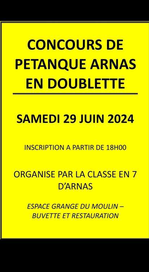 Concours de pétanque en Doublette - Arnas