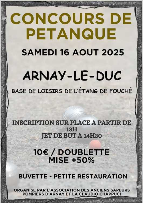 Concours de pétanque en Doublette - Arnay-le-Duc