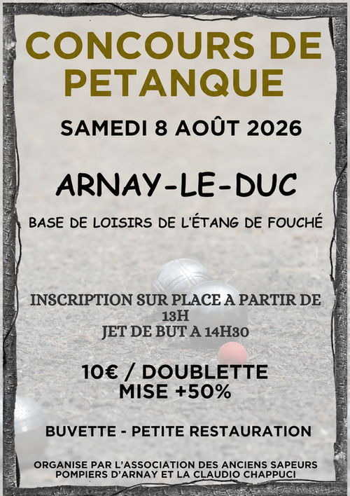 Concours de pétanque en Doublette - Arnay-le-Duc