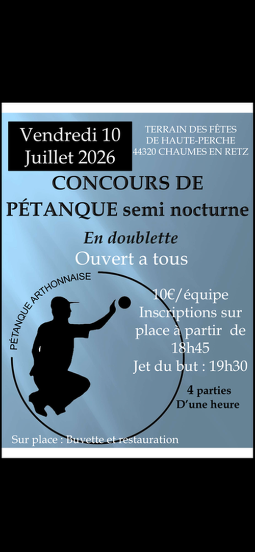 Concours de pétanque en Doublette - Arthon-en-Retz