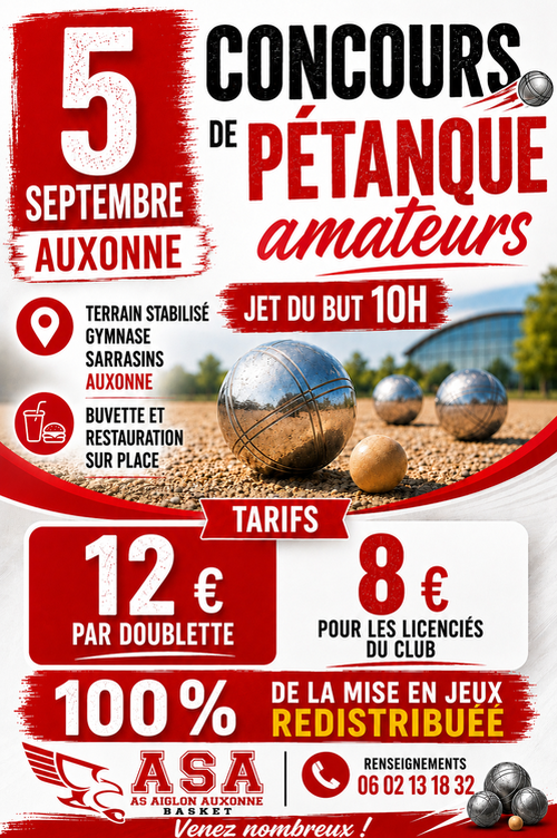 Concours de pétanque en Doublette - Auxonne