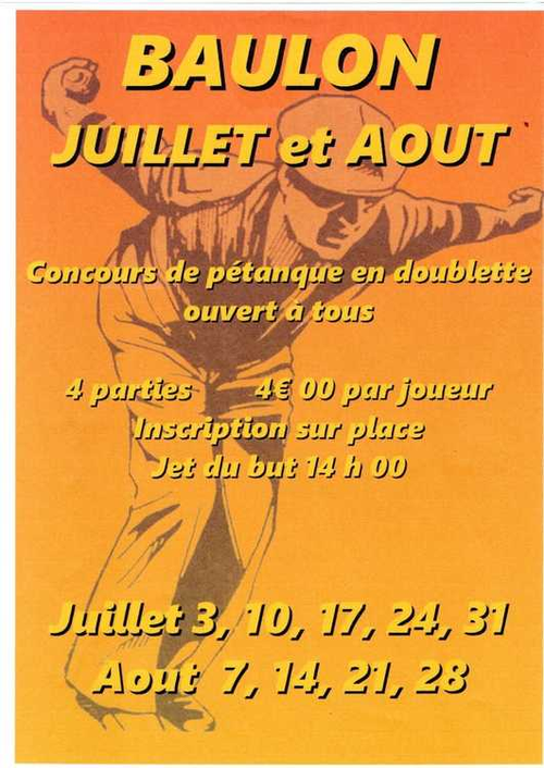 Concours de pétanque en Doublette - Baulon