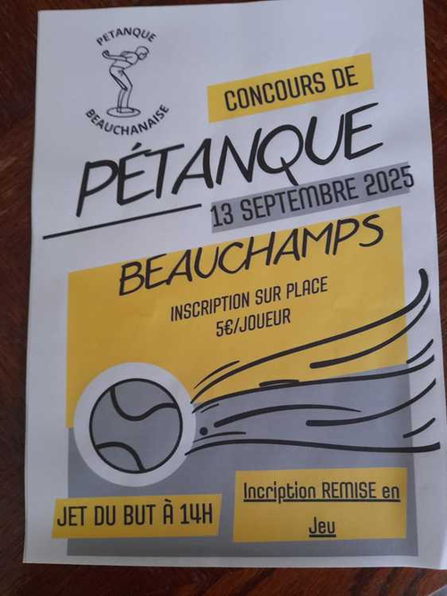 Concours de pétanque en Doublette - Beauchamps