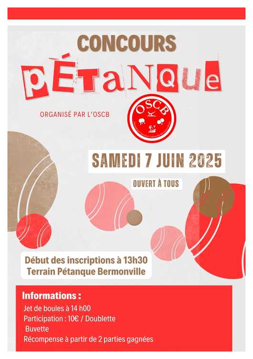 Concours de pétanque en Doublette - Bermonville