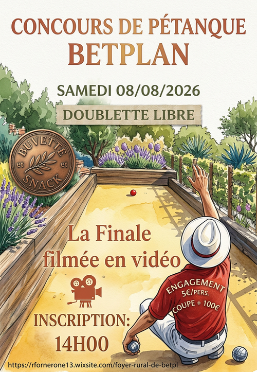 Concours de pétanque en Doublette - Betplan