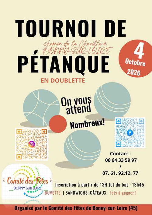 Concours de pétanque en Doublette - Bonny-sur-Loire